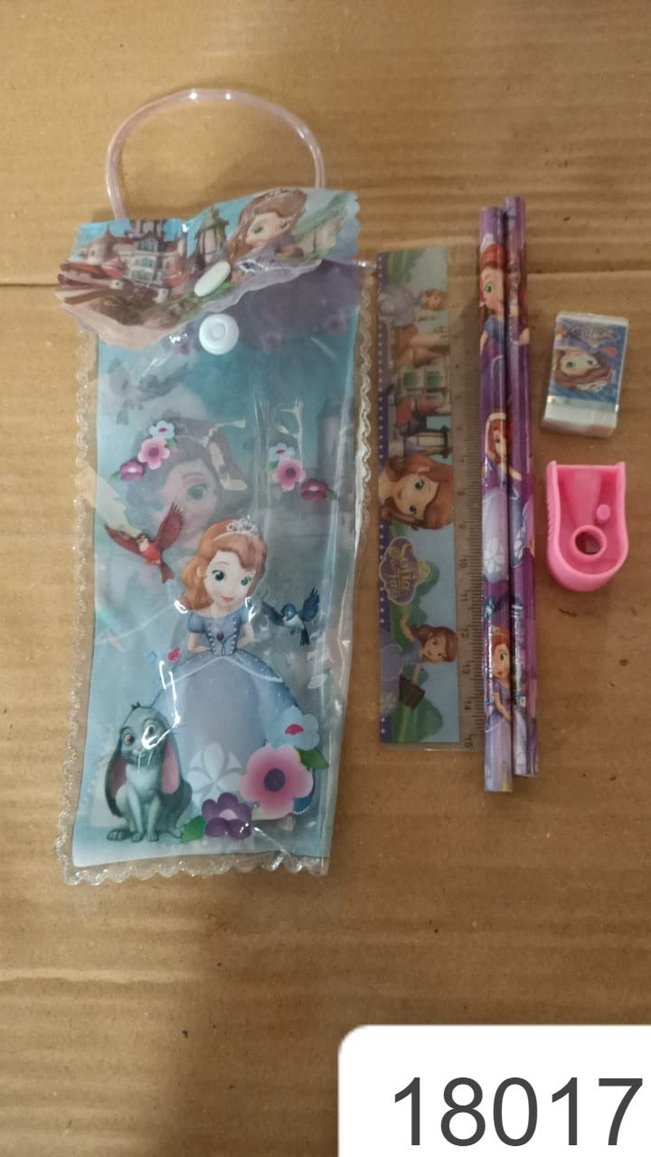 5 in 1 Mix Stationery Gift Set for Kids, Stationary Set Including 2 Pencil, Ruler, Rubber, Pencil Sharpener, School, Office Product Gift (5 Pcs Set) - Springkart