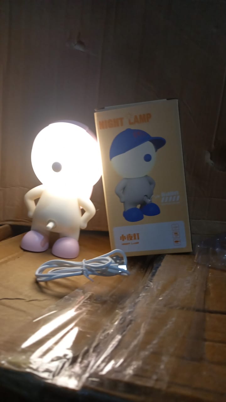 Cute Lovely Cartoon Design LED Desk Night Light With Plastic Head Cap (1 Pc) - Springkart
