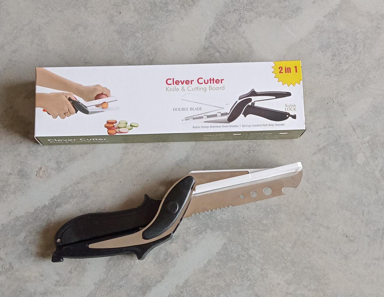 Stainless Steel 4 in 1 Clever Cutter, Black - Springkart