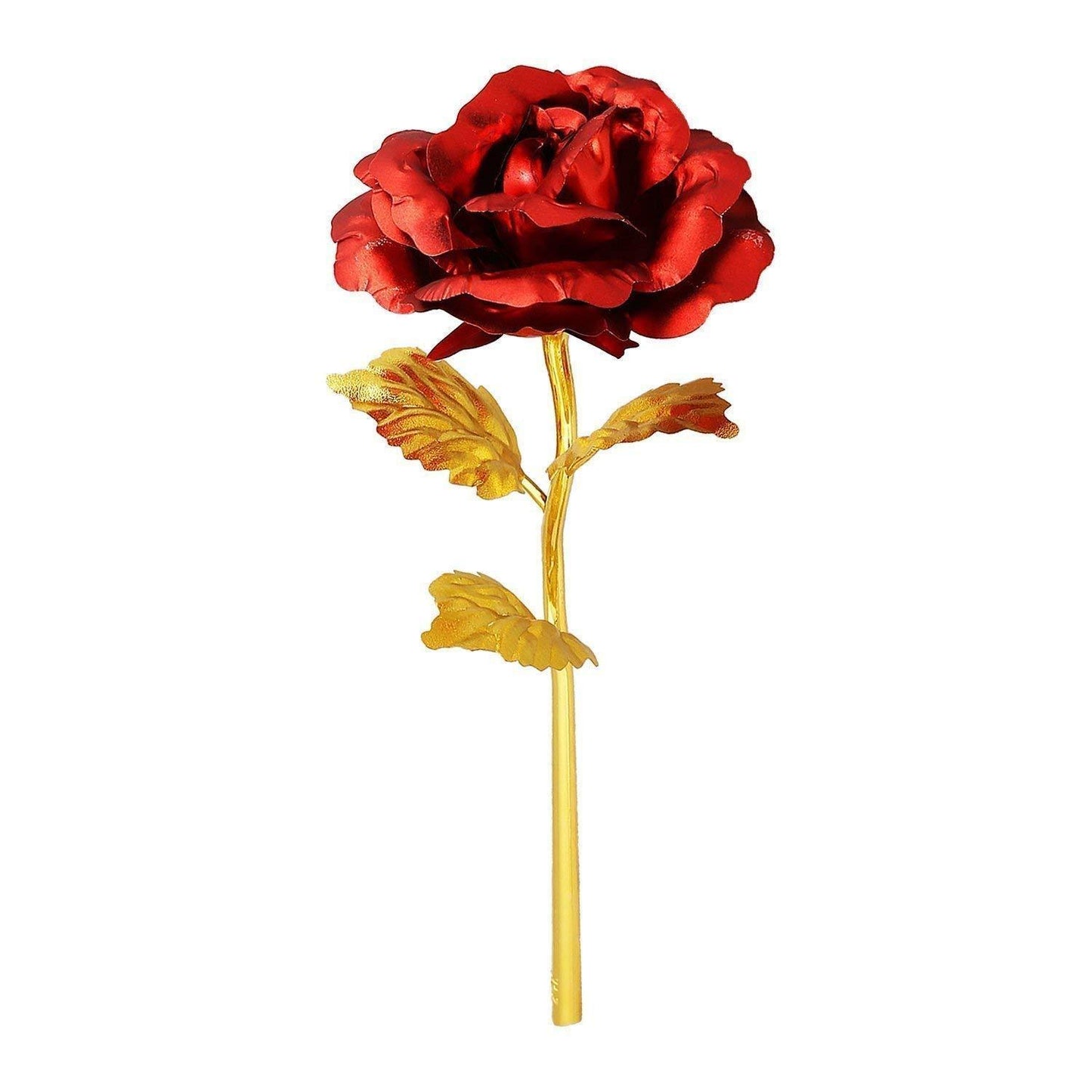 879 24k Artificial Golden Rosegold Red Rose With Gift Box (10 Inches) - Springkart