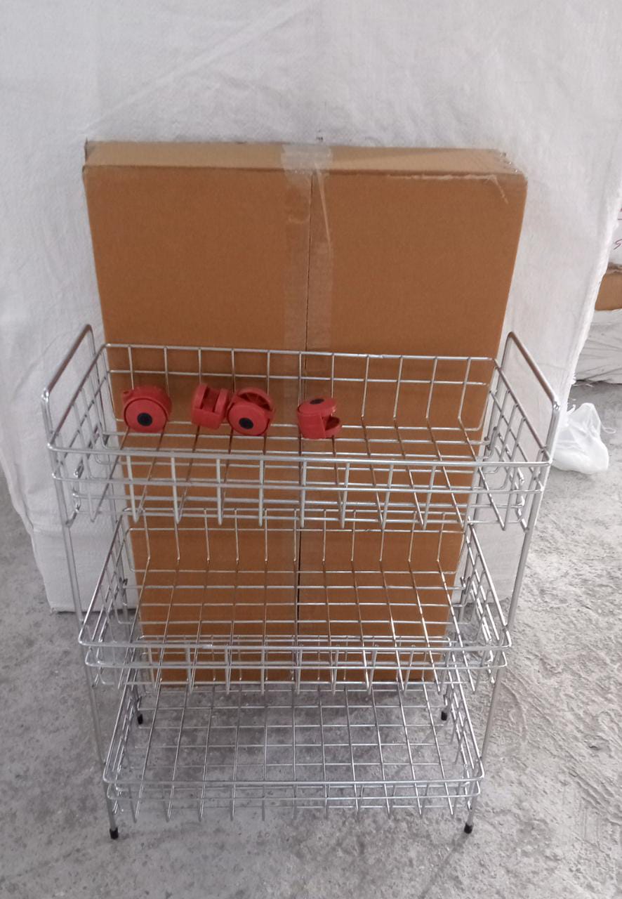 3-Tier Stainless Steel Kitchen Trolley , Fruit & Vegetable Rack - Springkart