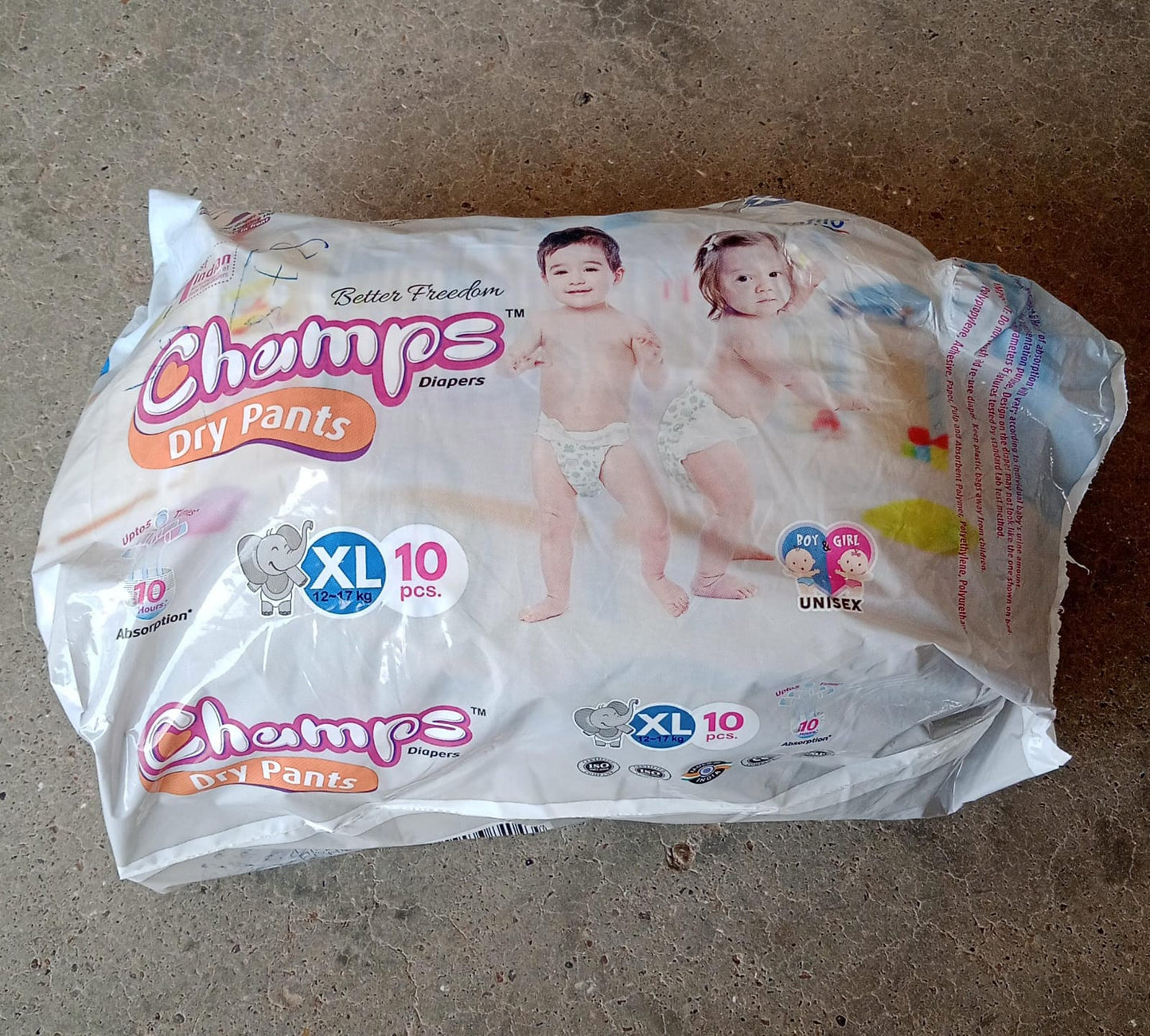 Champs Soft & Dry Baby Diaper Pants (XL, 10 Pcs): Leakproof Comfort - Springkart