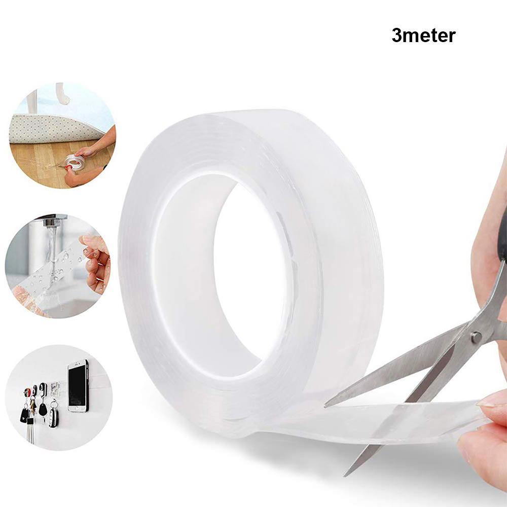 882 Double Sided Nano Adhesive Tape 3 Meter Washable Traceless Nano Gel Tape Multipurpose - Springkart