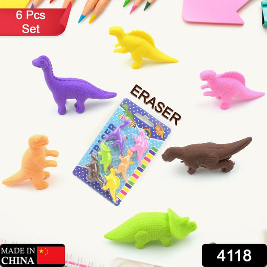 Dinosaur Shaped Erasers Animal Erasers for Kids, Dinosaur Erasers Puzzle 3D Eraser, Mini Eraser Dinosaur Toys, Desk Pets for Students Classroom Prizes Class Rewards Party Favors (6 Pcs Set ) - Springkart