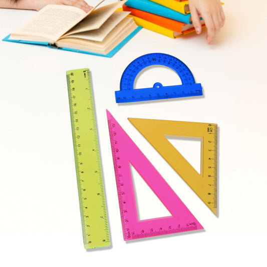4-piece Geometry Set Triangle Ruler Protractor Straight Ruler - Springkart