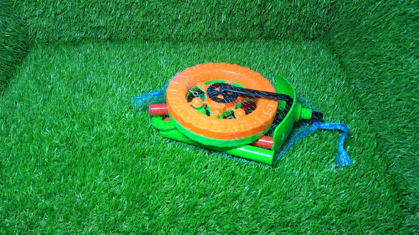 Plastic Single Wheel Push Run toy with handle and two lights on wheel. push toy for Kids. - Springkart