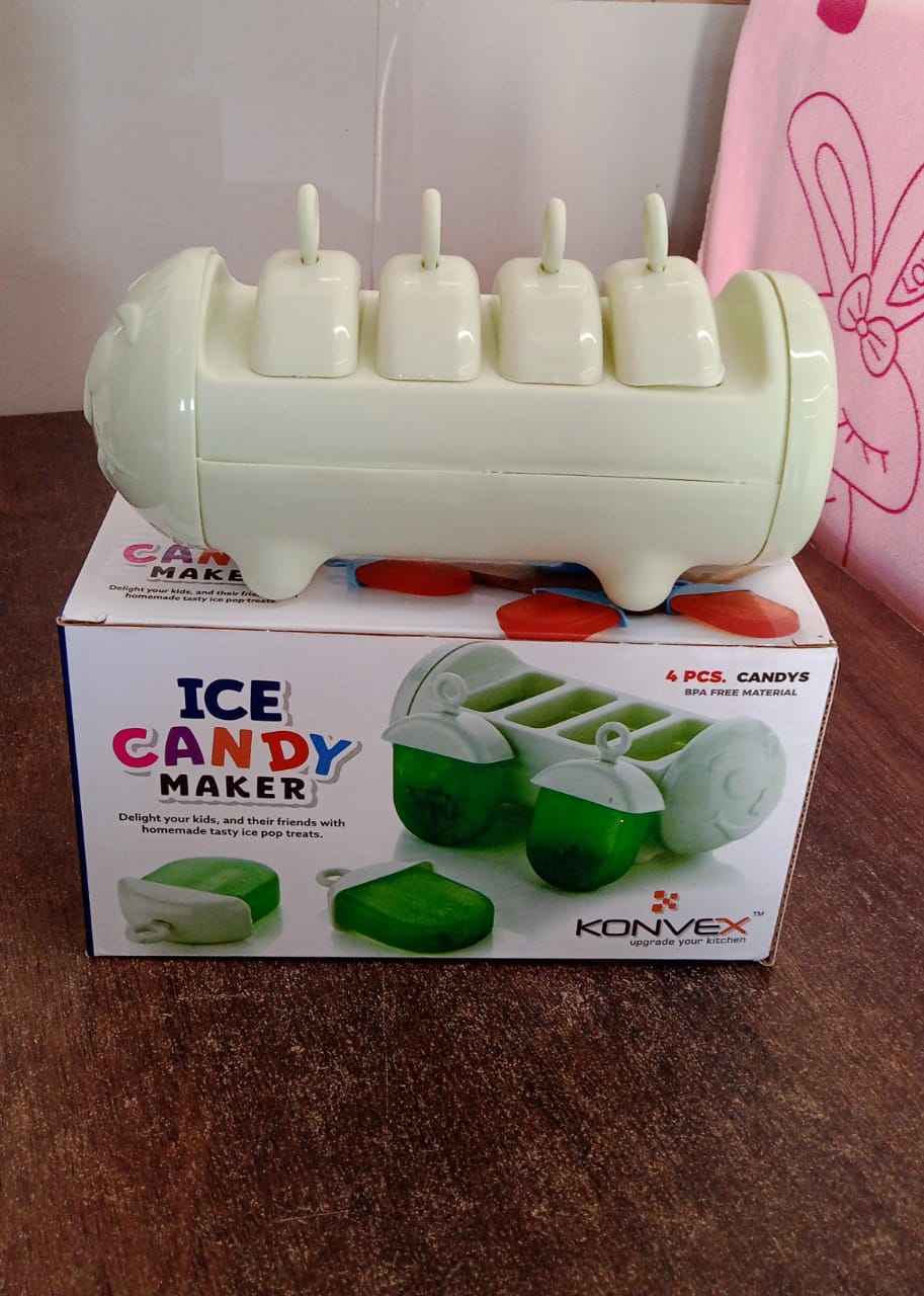 Plastic Ice Candy Maker 4 Compartment / Grid Kulfi Candy (1 Pc) - Springkart