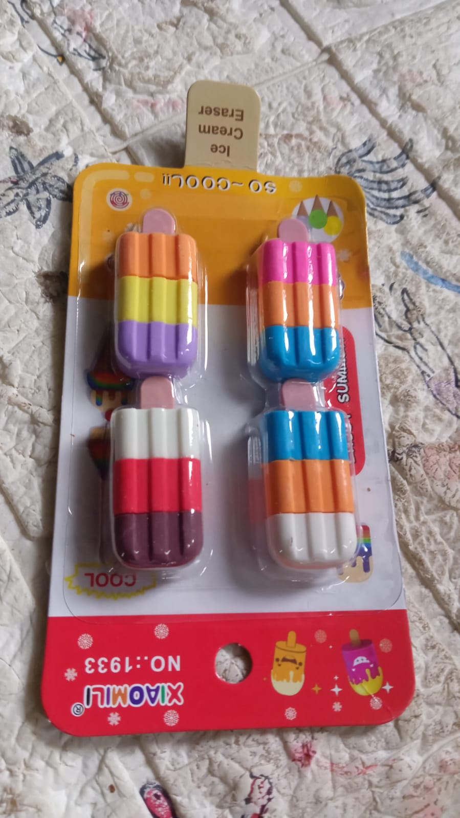 Ice cream Shape Eraser for Girls & Boys 3D Eraser for School B'Day Return Gift Ice Cream Theme Shape Erasers Pencils Set for Kids Educational Stationary kit, School Supplies (1 Set 4 Pc) - Springkart