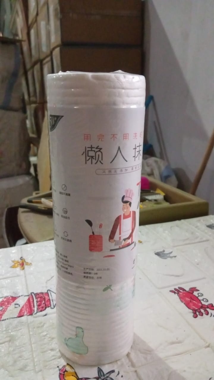Non Woven Reusable and Washable Kitchen Printed Tissue Roll Non-stick Oil Absorbing Paper Roll Kitchen Special Paper Towel Wipe Paper Dish Cloth Cleaning Cloth 45 sheets - Springkart