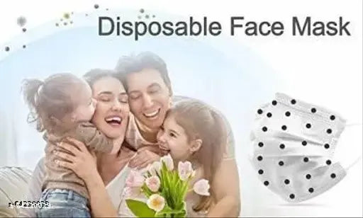 3Ply mask, Polka Dot Printed Designer Masks for Men and Women Pack of 100 - Springkart