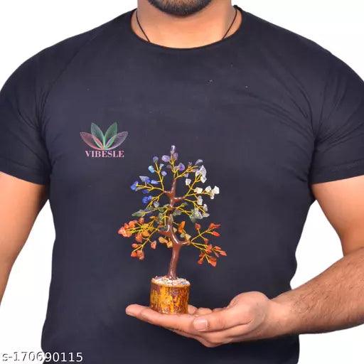 Seven Chakra Tree Vastu Crystal Stone Bonsai Money Lucky Tree for Vastu and Natural Healing - Springkart
