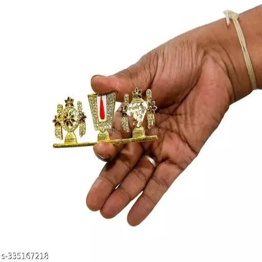 shanku Chakra Namah Stone Work Showpiece for Car Dashboard - Springkart