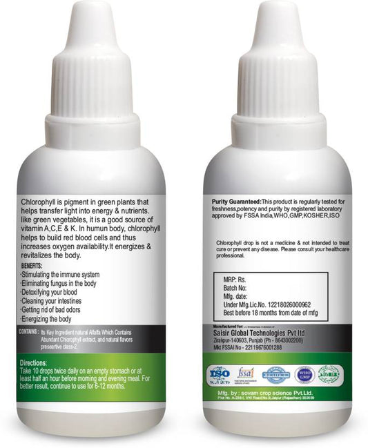 Vringra Chlorophyll Drops - Immunity Booster Drop - Weight Loss 30ml (Pack Of 3)Ā (3 x 30 ml)
