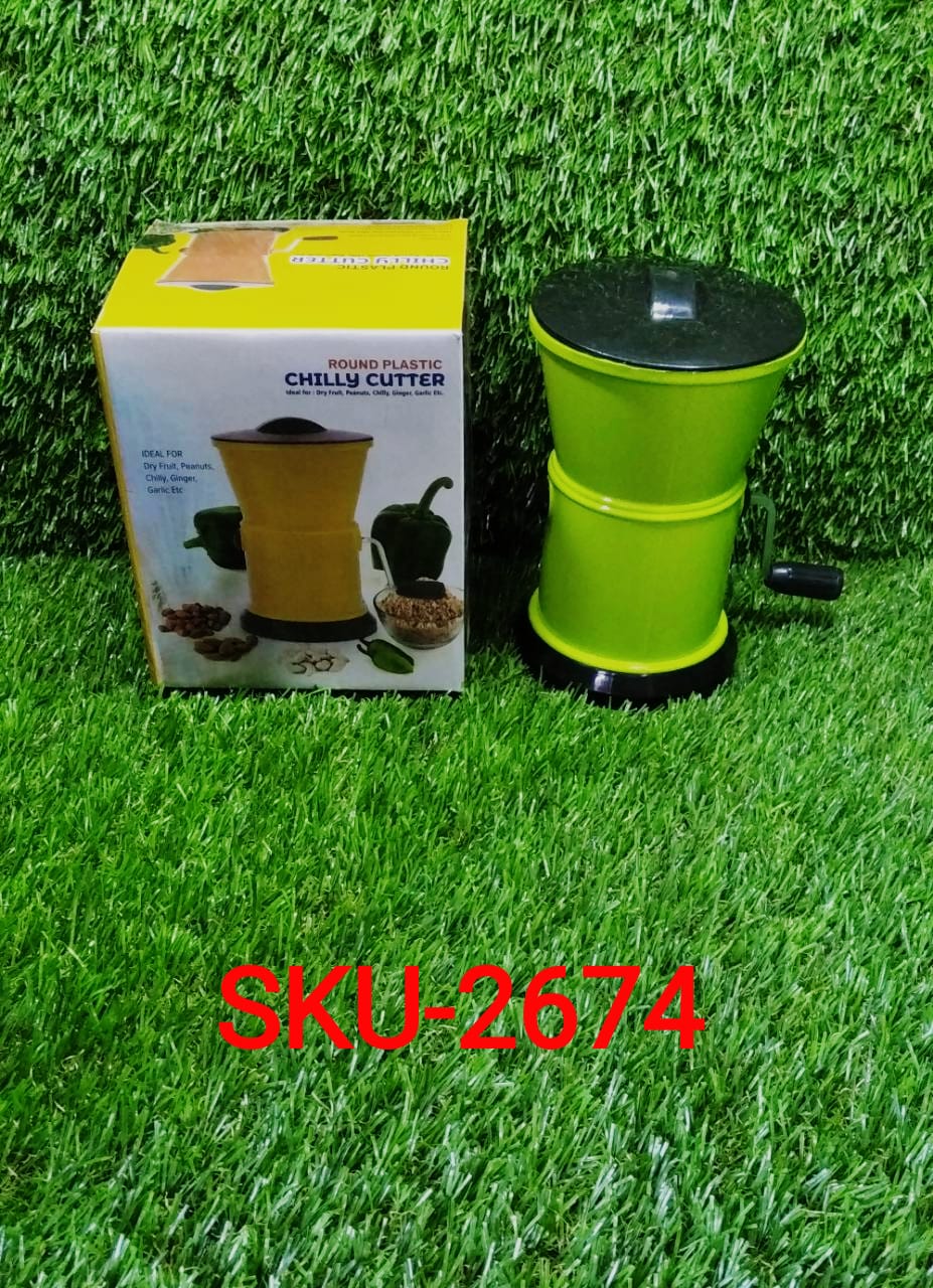 Round Chilly Cutter and grinder tool with effective sharp chopping and cutting blade system. - Springkart
