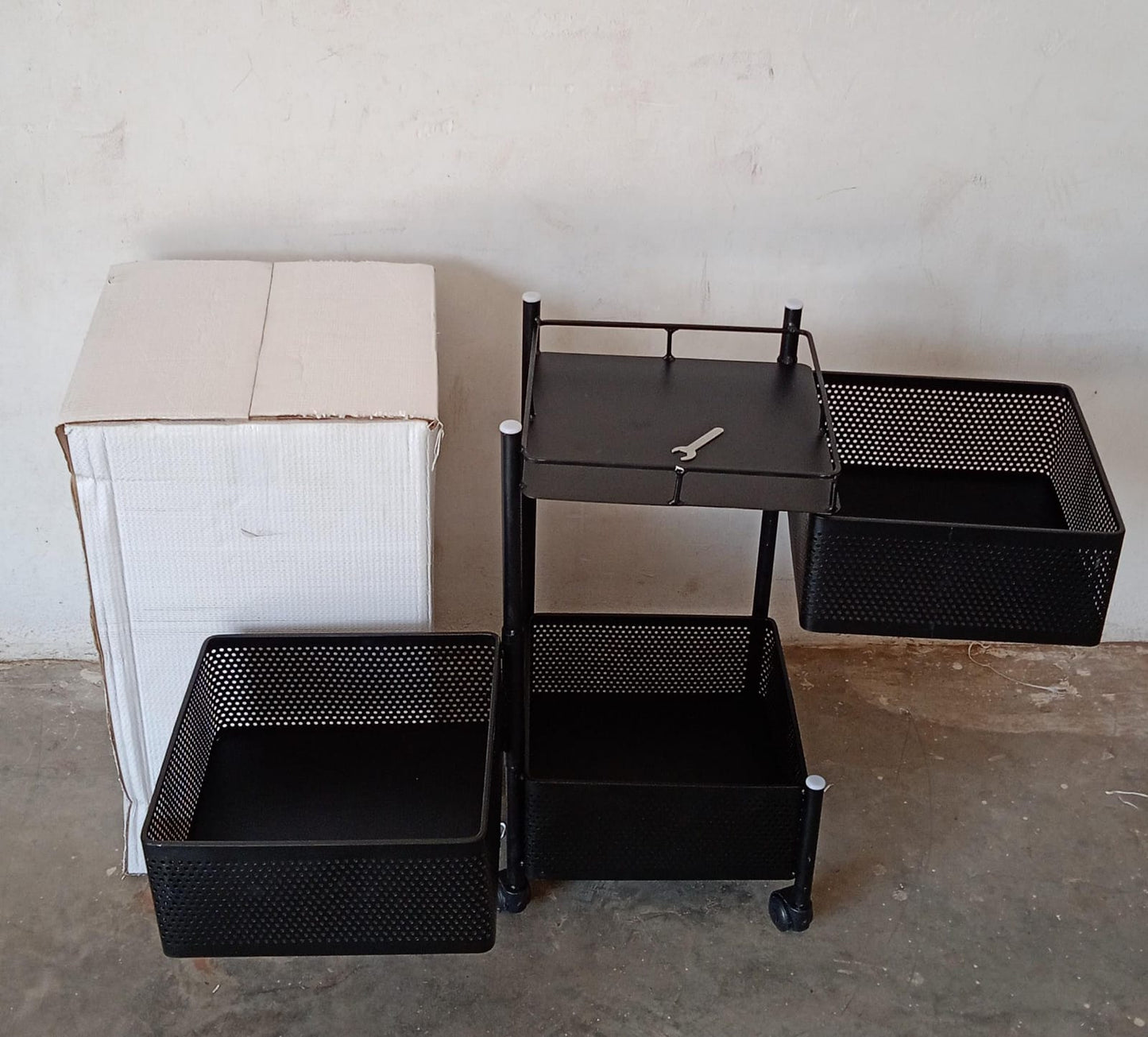 Metal High Quality Kitchen Trolley Kitchen Organizer Items and Kitchen Accessories Items for Kitchen Rack Square Design for Fruits & Vegetable Onion Storage Kitchen Trolley with Wheels (3 Layer) - Springkart