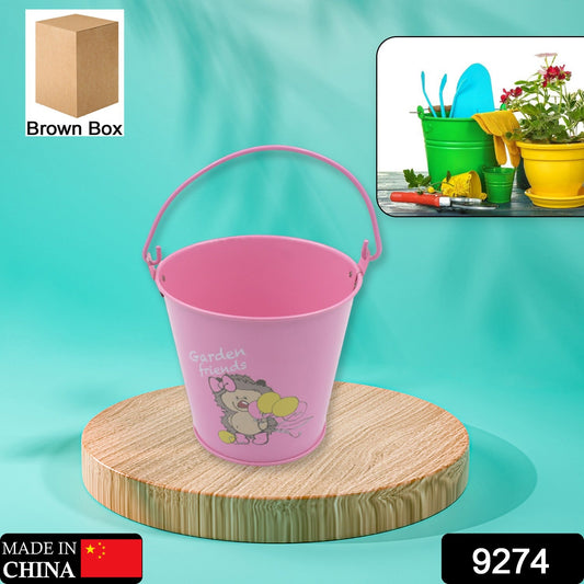Small Metal Buckets with Handles, Bucket Plant Kids Pot Plant Succulents Metal Flower Bucket Metal Bucket Ice Bucket Metal Succulent Flower Pot Creativity (1 Pc) - Springkart