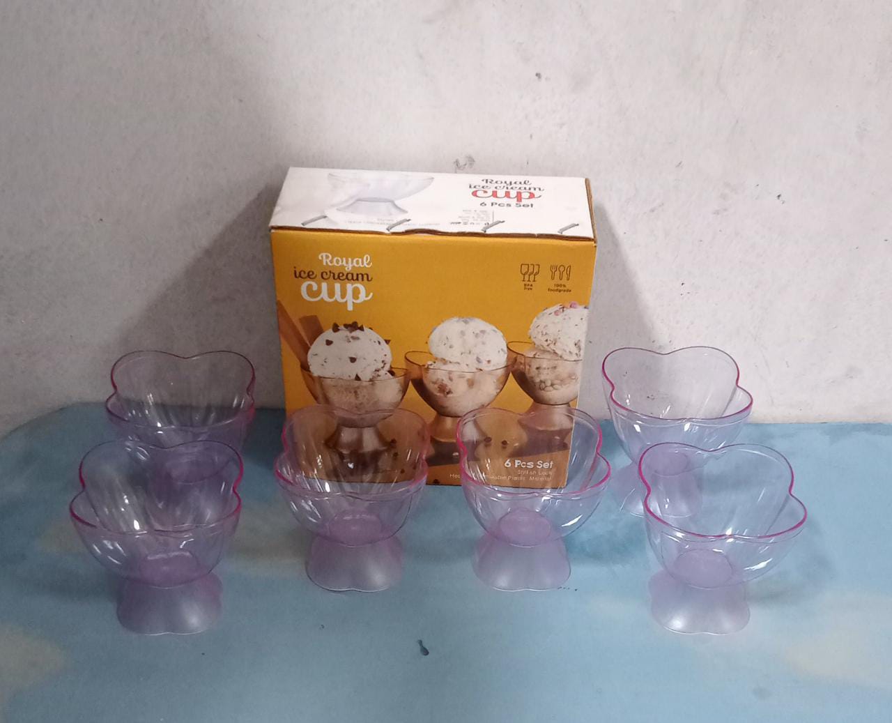 MODERN STYLE DESSERT & ICE CREAM BOWL PLASTIC 6PCS FOR HOME ,OFFICE,PARTY - Springkart
