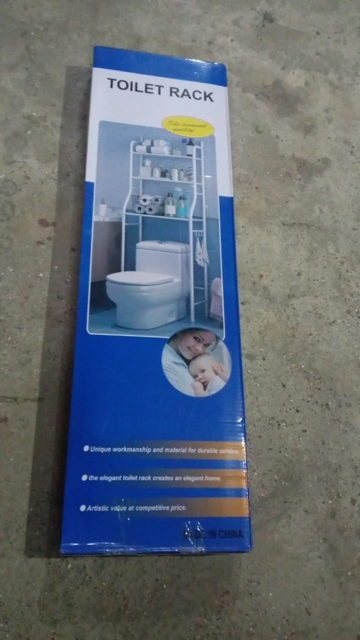 Multi-Layer The Toilet Storage Rack Metal | Bathroom Shelf Space Saving Organizer for Laundry Room Wash Basin Floor Stand - Springkart