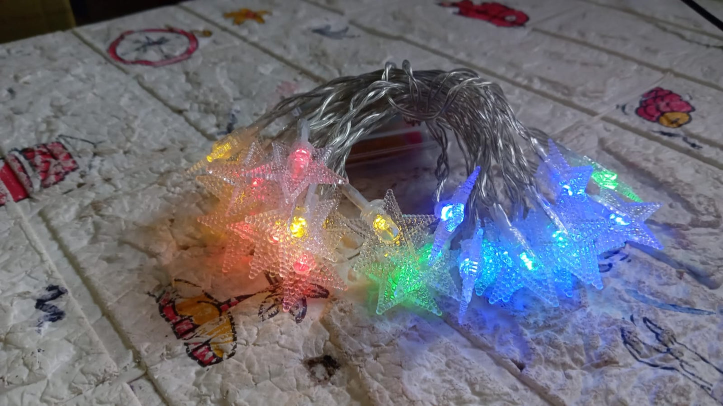 28 LED / Star 3.9 Meter Star Shape Led Light Battery Operated with Flashing Modes for Home Decoration, Kids Room, Waterproof Diwali & Wedding LED Christmas Light Indoor and Outdoor Light ,Festival Decoration (Multicolor Battery Not Included 3.9Mtr) - Springkart