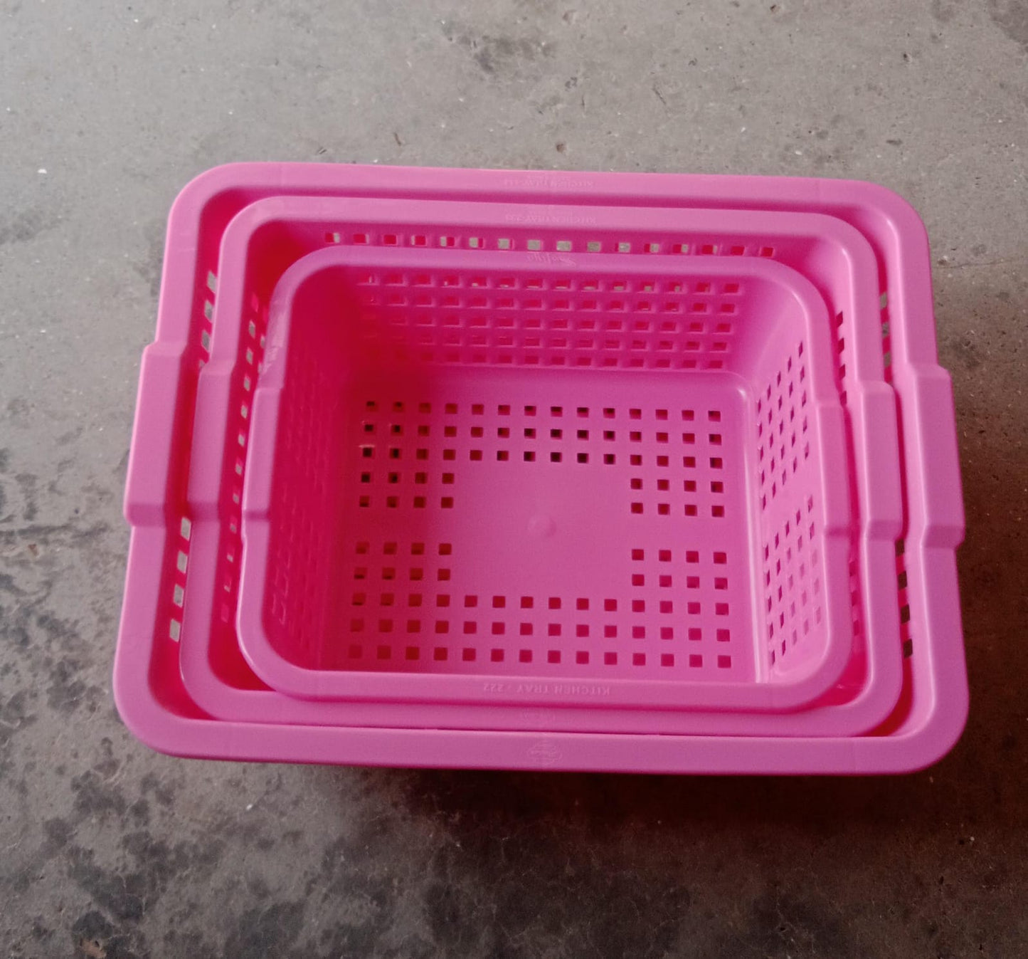 Plastic Multiple Size Cane Fruit Baskets (3 Size Large, Medium, Small) - Springkart
