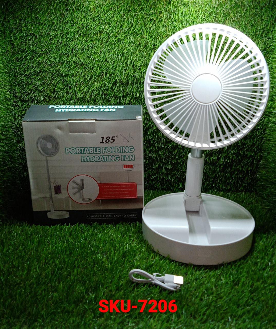 TELESCOPIC ELECTRIC DESKTOP FAN, HEIGHT ADJUSTABLE, FOLDABLE & PORTABLE FOR TRAVEL/CARRY | SILENT TABLE TOP PERSONAL FAN FOR BEDSIDE, OFFICE TABLE (Battery Not Include) - Springkart