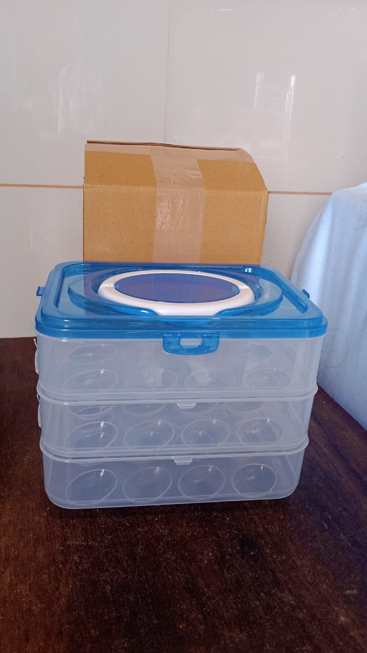 3-Layer Plastic Refrigerator Egg Storage Box (36 Grid) - Springkart