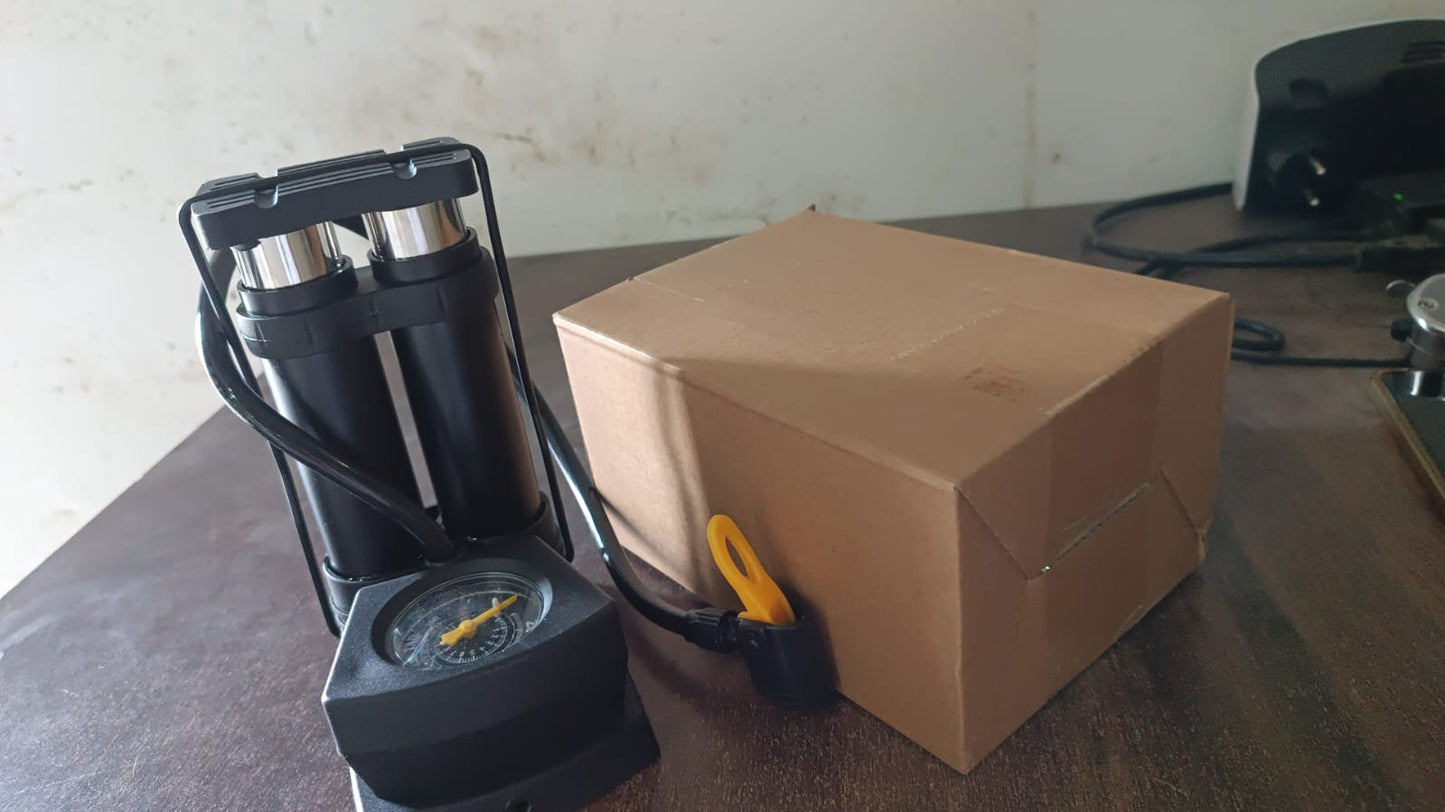 Foot & Portable & High Pressure Double-Cylinder Air Pump (1 Pc) - Springkart