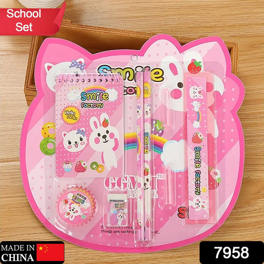 8 in1 Mix Stationery Gift Set for Kids, Stationary Set Including Pencil Ruler Rubber Pencil Sharpener, Pencil Cover, School, Office Product Gift - Springkart