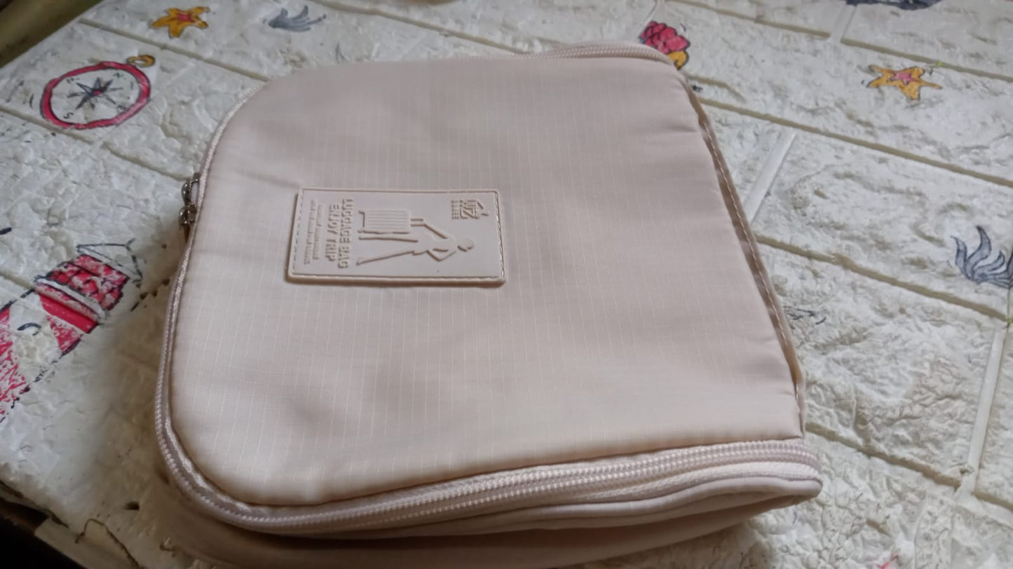 Travel Wash Bag Multi-Functional Waterproof Cosmetic Storage Bag Handheld Foldable Hook Cosmetic Bag with Zipper Closure Handbag Portable Classification Bags (1Pc) - Springkart