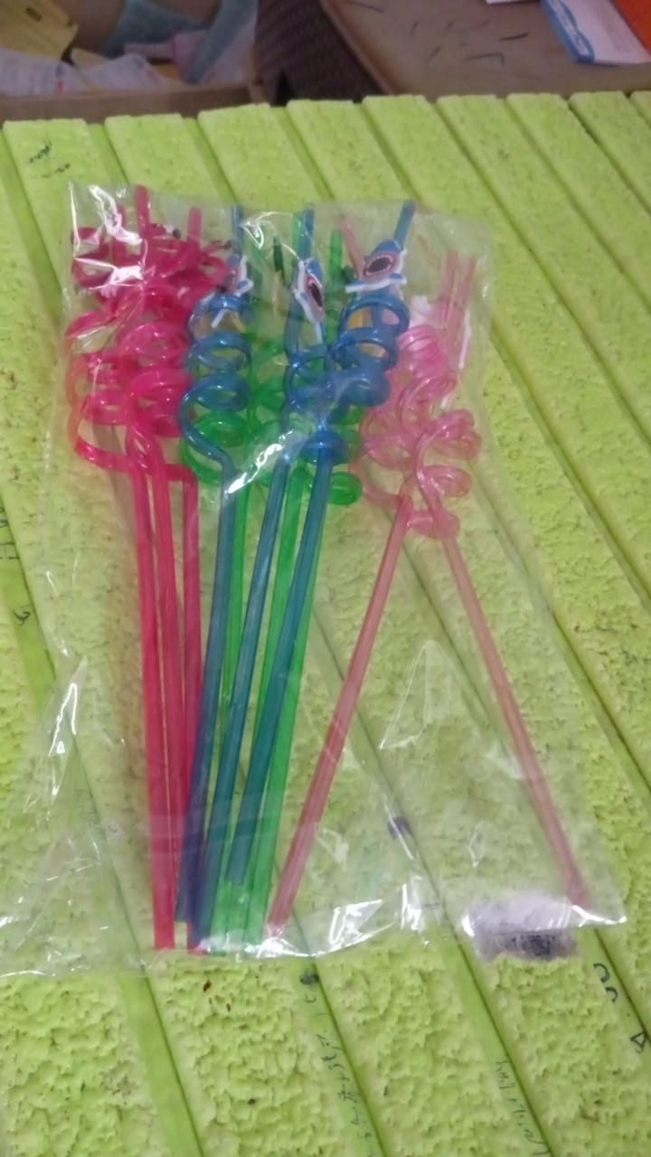 Reusable Plastic Straws (12 pcs Set / Mix Design) - Springkart