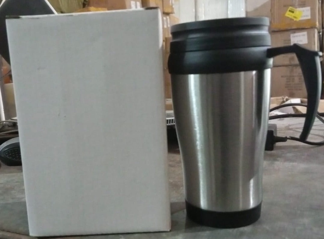 Stainless Steel Vacuum Glass Insulated Glass Coffee Cups (With Lid & Handle / 1 pc) - Springkart