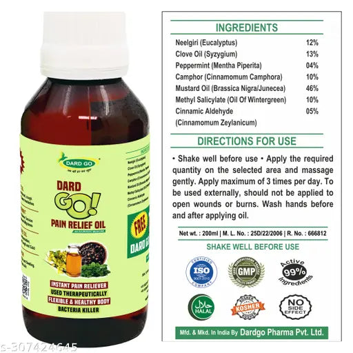 Dard Go Pain Relief Oil for Joint Pain, Leg Pain, Muscle Pain Oil - Buy 100 ml + 20 ml free - Springkart