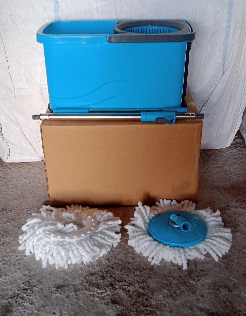 Quick Spin Mop Plastic spin, Bucket Floor Cleaning, Easy Wheels & Big Bucket, Floor Cleaning Mop with Bucket - Springkart