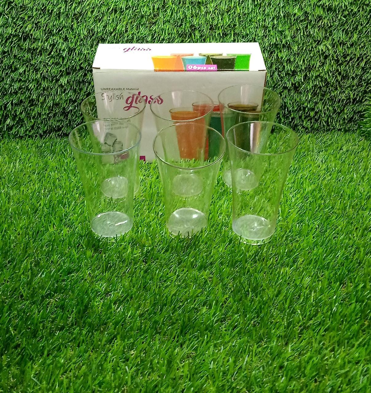 Drinking Glass Juice Glass Water Glass Set of 6 Transparent Glass - Springkart
