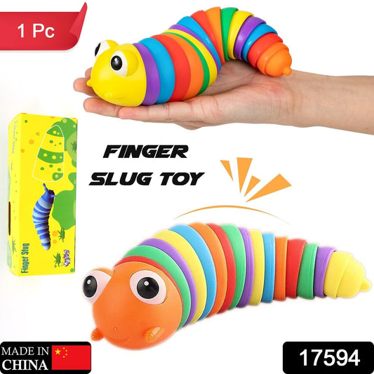 3D Rainbow Color Plastic Slug Fidget Toys, Stress Relieving Toy, Sensory Slug Toy for Boys and Girls, Finger slug Toy, for Autistic, Caterpillar Fidget Toys Stress Relief Gifts for Toddlers Kids Adults (1 Pc) - Springkart
