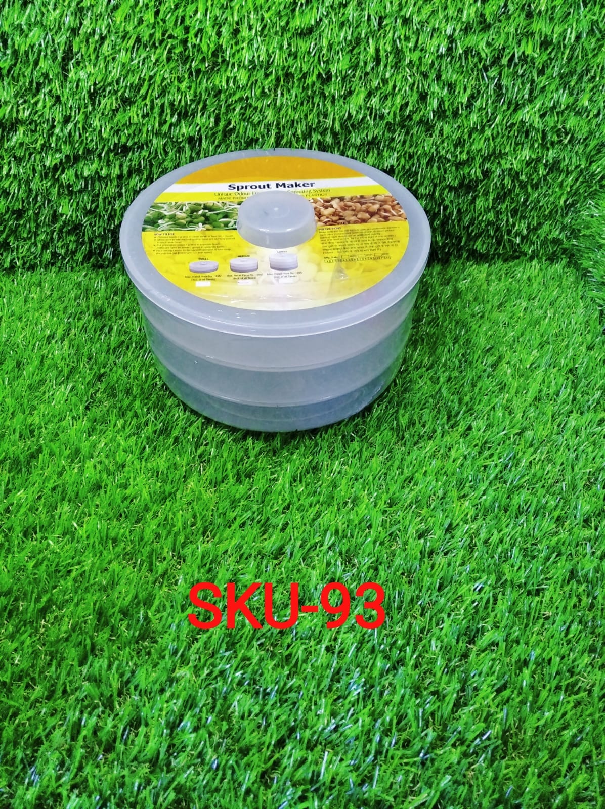 Plastic 3 Compartment Sprout Maker, White - Springkart