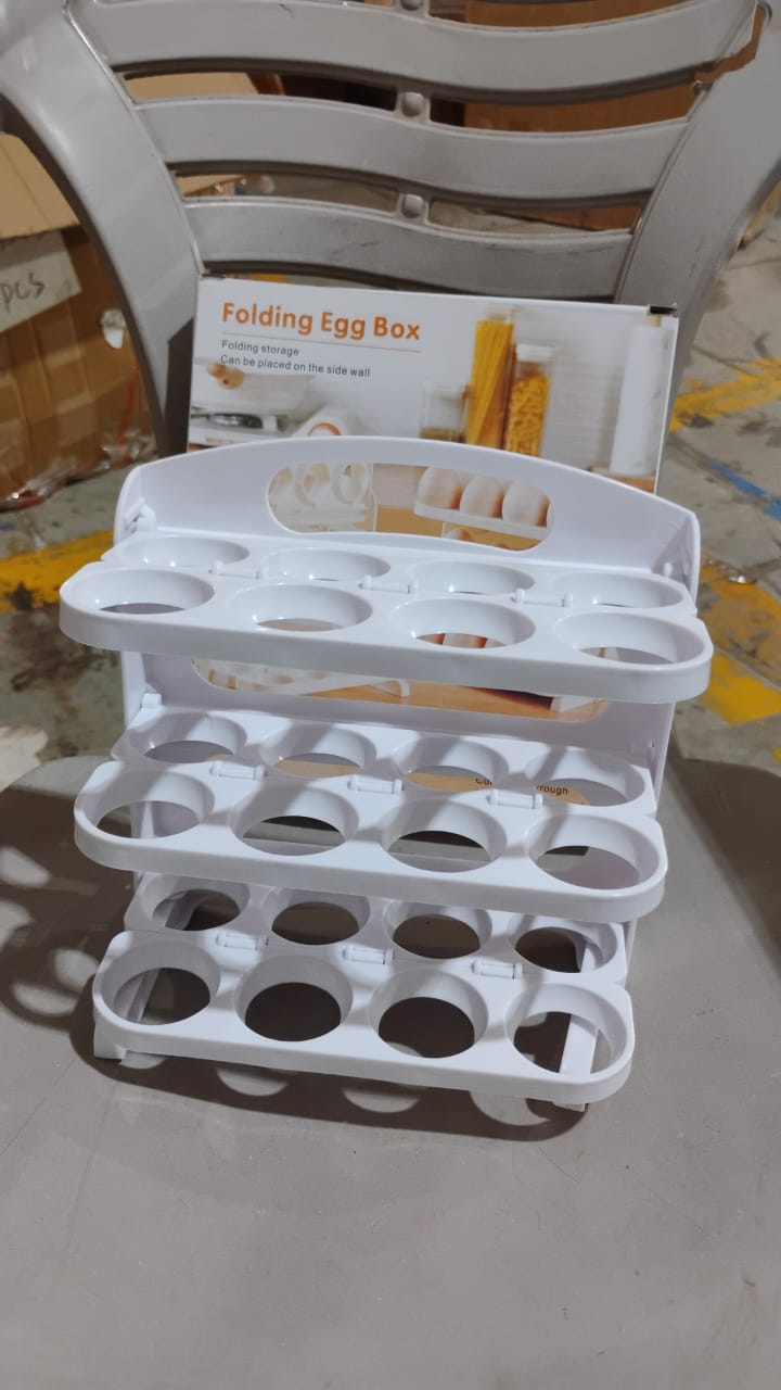 Plastic Foldable Egg Tray | 24 Grid Egg Storage Box (1 Pc) - Springkart