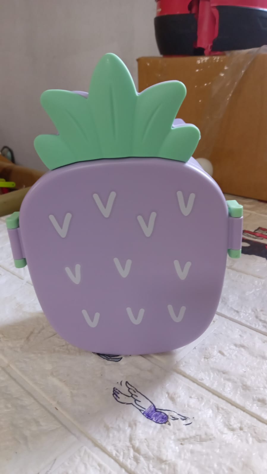 Pineapple Shaped Lunch Box with Compartments Lunch Food Container with Box Portable Lid School & Kids Lunch Box - Springkart