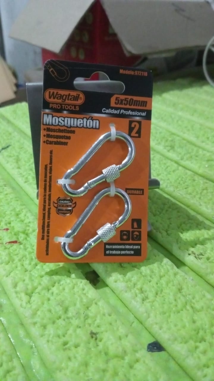 Snap Hook With Screw-Stainless Steel Snap Hook Clip Heavy Duty, Carabiner Clip (5×50 MM / 2 Pcs Set) - Springkart