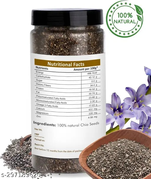 Raw chia seeds for Weight Loss ,High in Calcium Good Source of Omega-3(150+150gm)300GM - Springkart