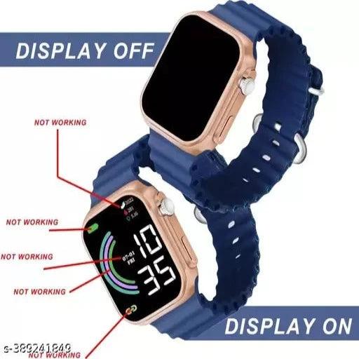 New Blue Color Strap Electronic Digital Watch - Springkart