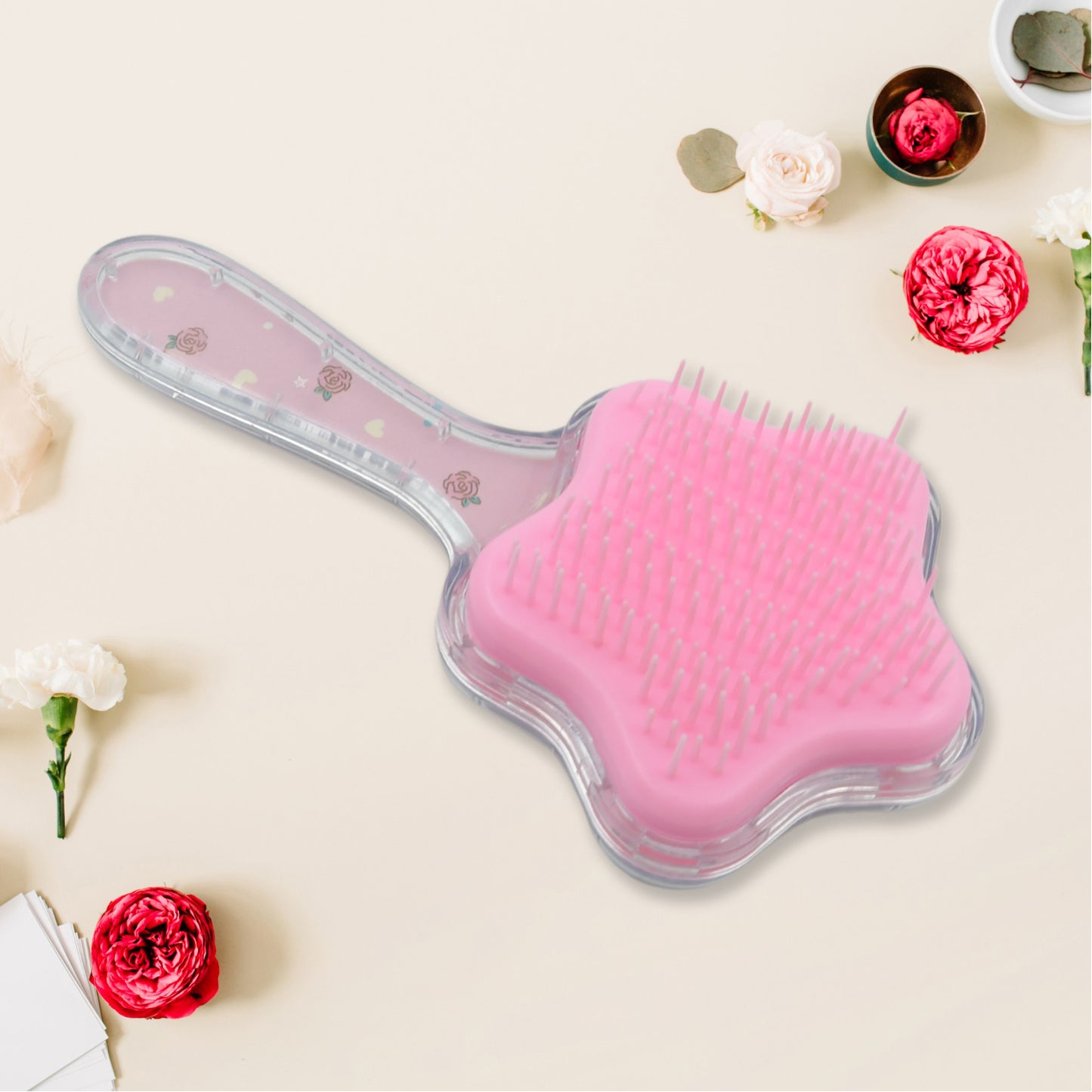 12572 Cartoon Hair Brush Massage Shower Comb Blur Wet Salon Hair Brushes Hair Styling Tools Glitter Comb Soft Smooth Brush Mermaid Brush For Kids Return Gifts For Kids (1 Pc ) - Springkart