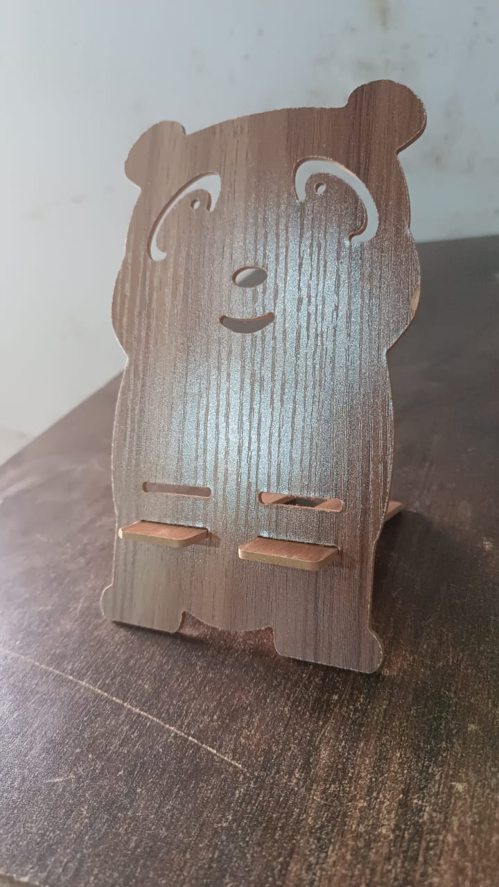 Wooden Cartoon Shape Design Mobile Stand (1 Pc) - Springkart