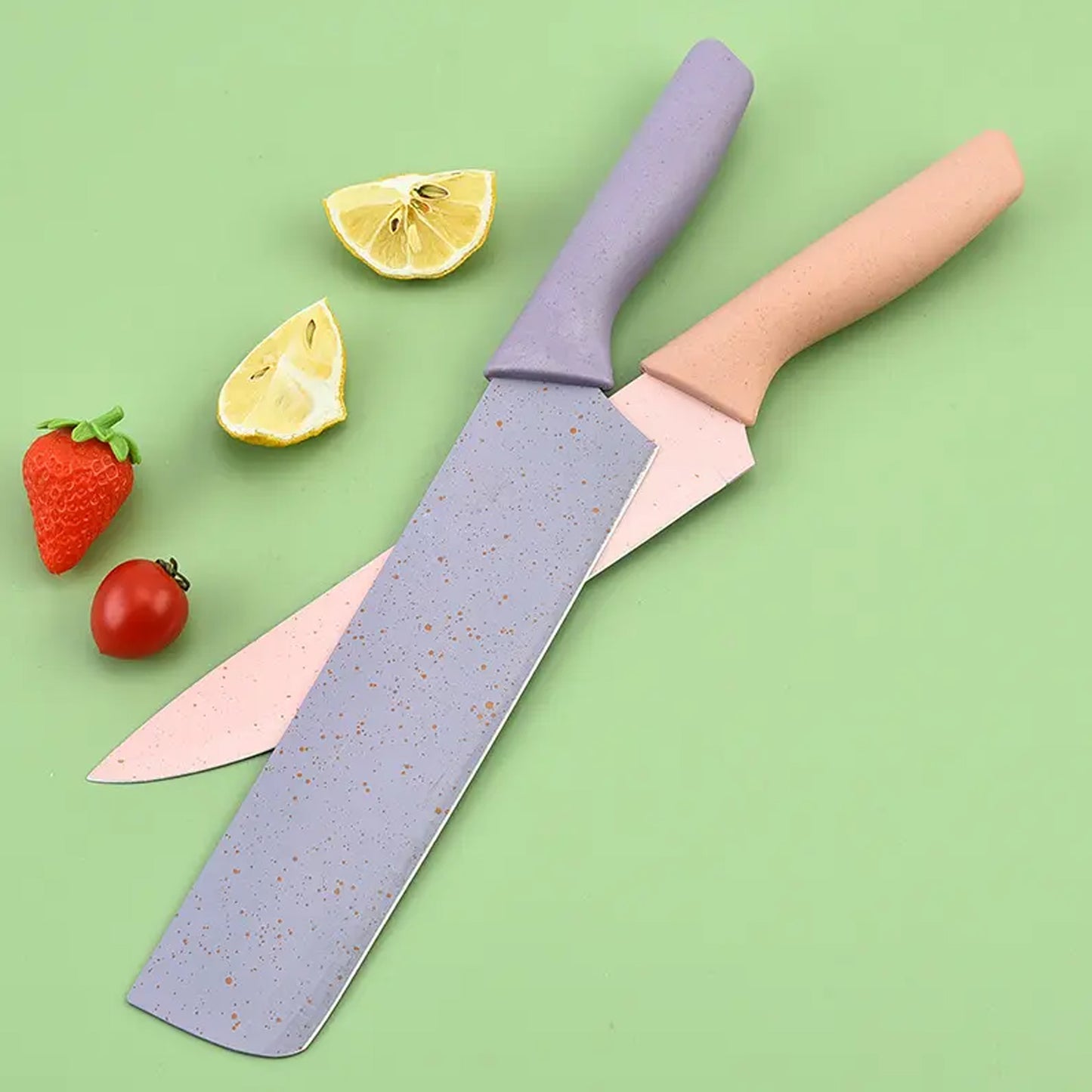 2948a Professional Colorful Kitchen Knives Set Of 6 Pieces Non-stick Blades With High Carbon Stainless Steel Sharp Kitchen Cutting Knives Set For Slicing Paring And Cooking Chef Kitchen Knives Set - Springkart