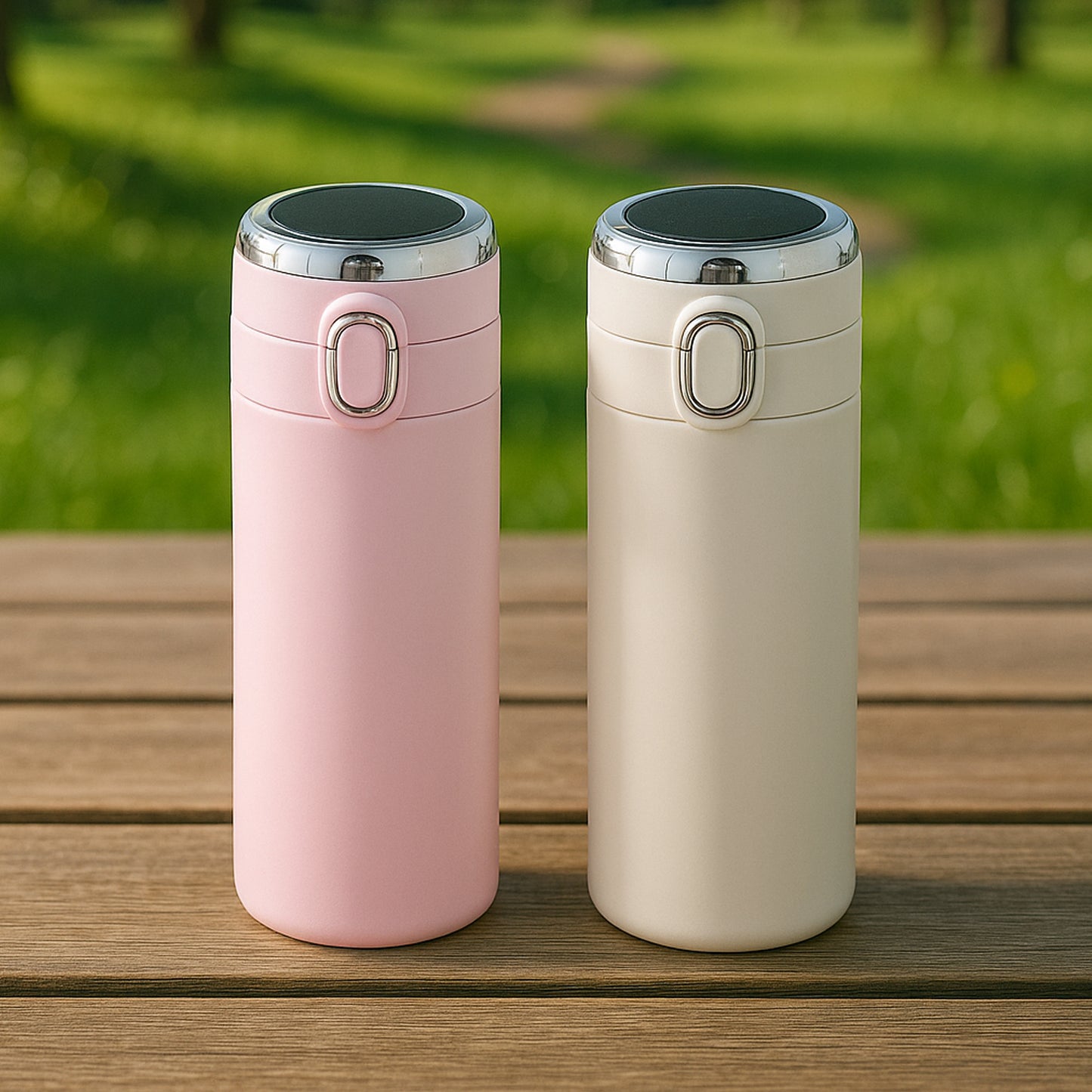 Smart Vacuum Insulated Water Bottle With Led Temperature Display Cold Hot Leak Proof Office Bottle Gym Home Kitchen Hiking Trekking Travel Bottle (Mix Color Design)