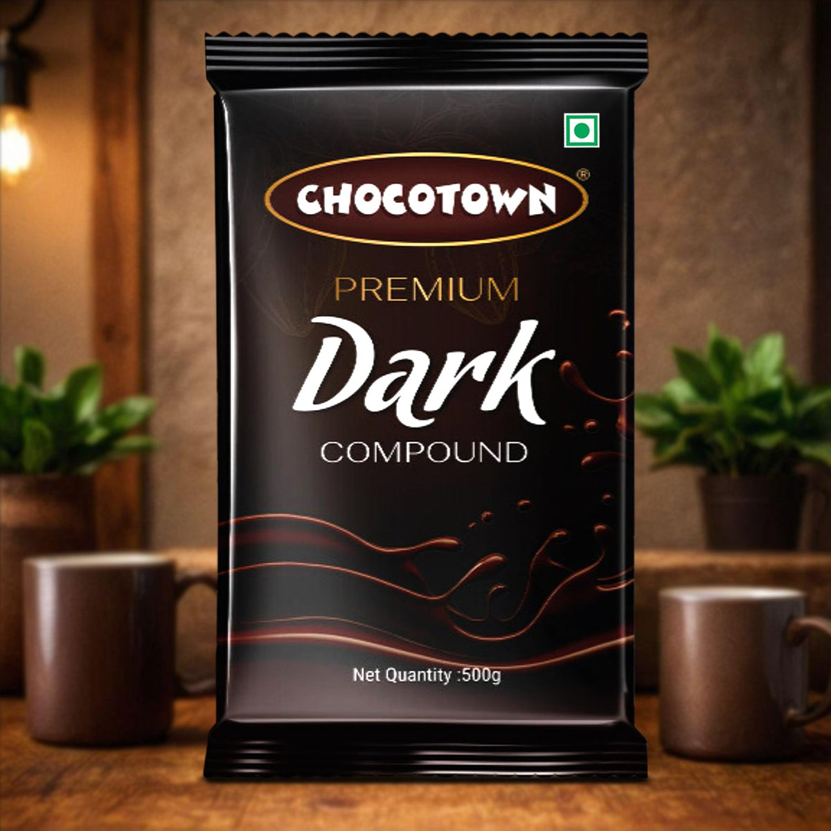 Dark Compound 500gm | Chocotown Dark Choco Slab - Springkart