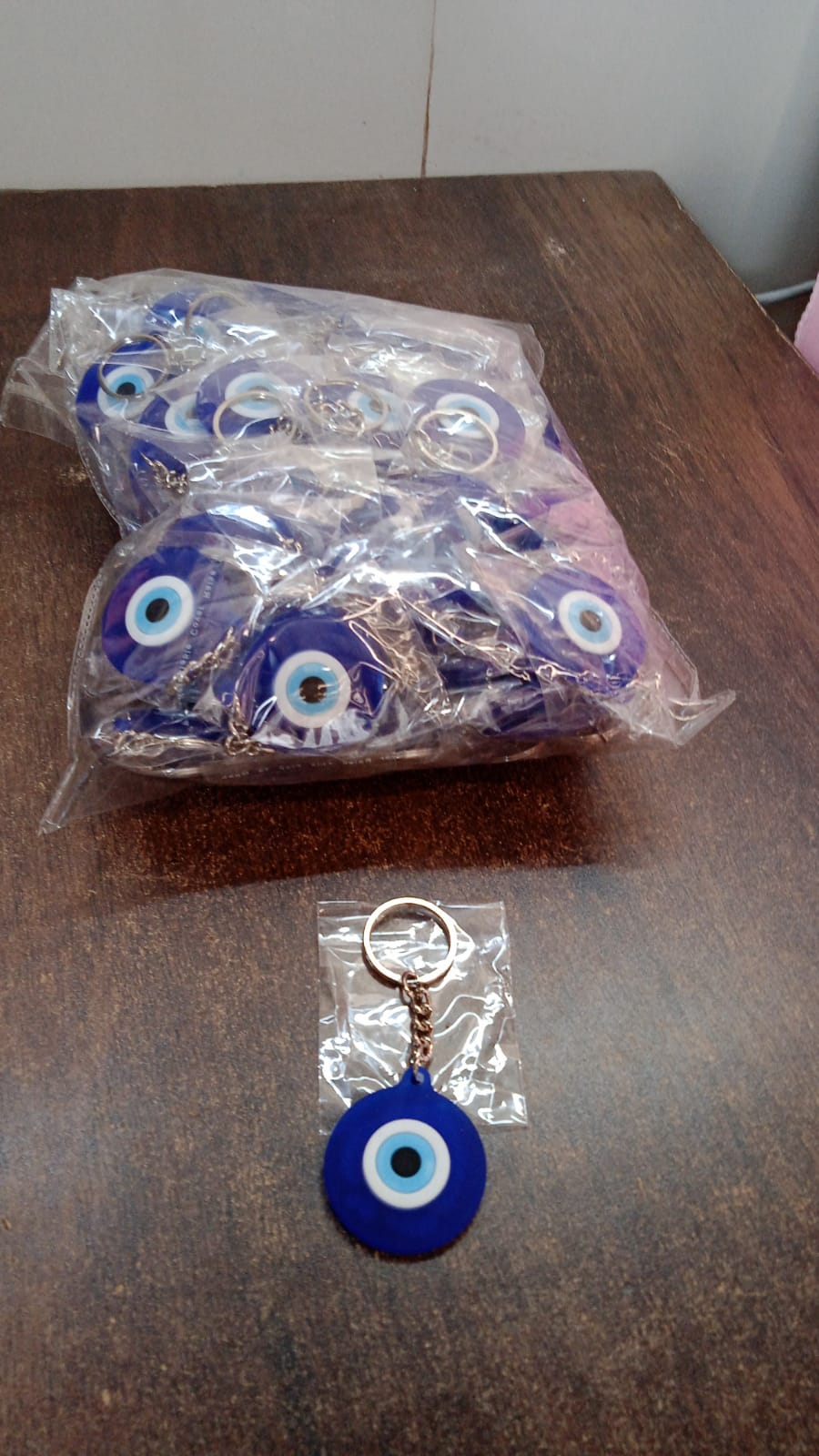 Evil Eye Rubber Silicone Keychain (1 Pc Blue Color) - Springkart
