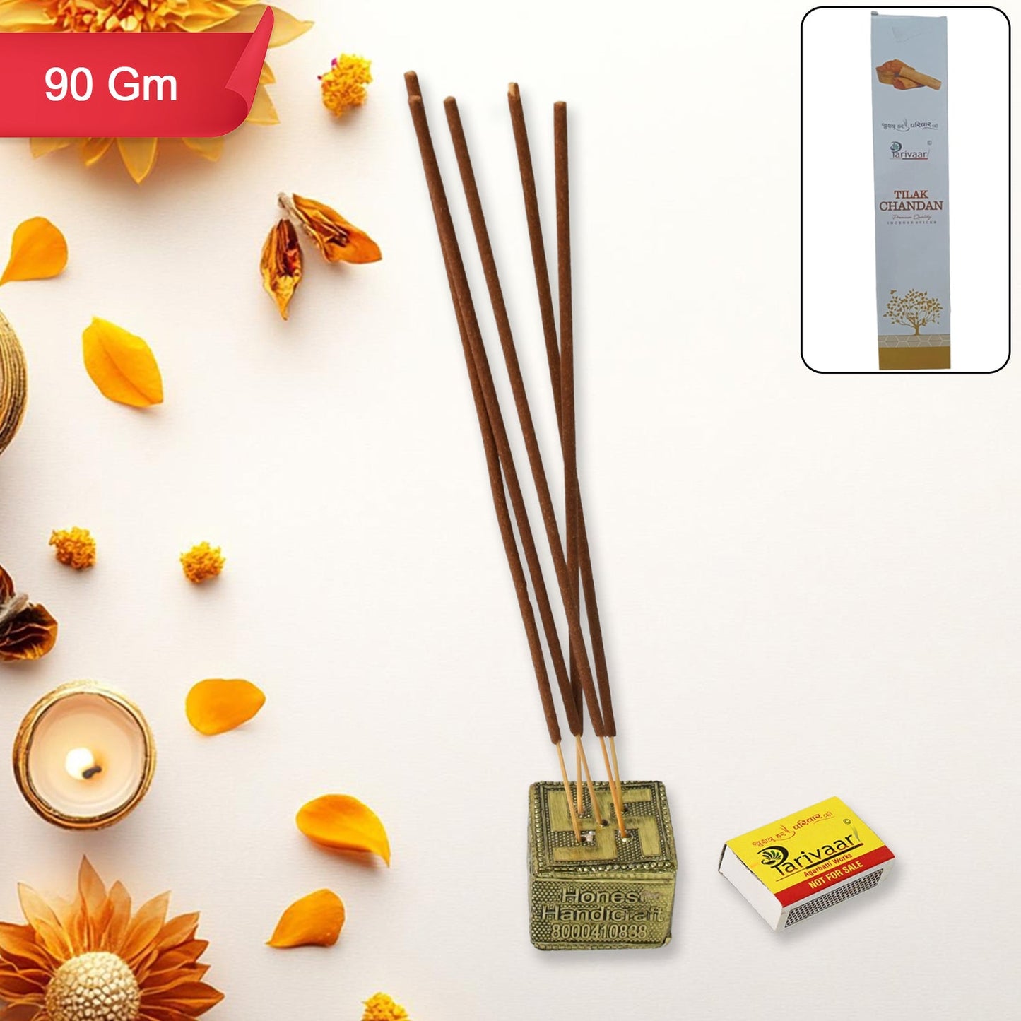 Mix Flavour Incense Sticks / Agarbatti (90 GM With Machis / Mix 1 Packet) - Springkart
