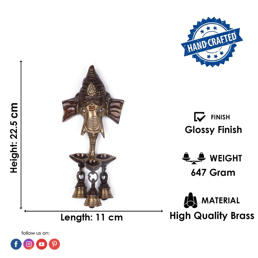 Ganesh Wall Hanging with Bell & Diya |