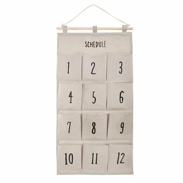 12 Pockets Wall Hanging Storage Bag, Wall Hanging Storage Organizer Bag for Socks Undergarments Cupboard - Springkart